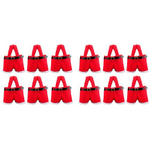 12er-Pack Weihnachtsgeschenktüten mit Weihnachtsmannhose, Kleine Süßigkeitentüten, Dekorative Geschenkbeutel für Weihnachtsfeiern