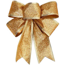 40PCS Christbaumschmuck Bögen Band Gold 25 X 21Cm Weihnachtsschmuck