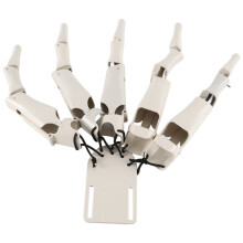 4X Weiße Bewegliche Halloween-Finger-Skelett-Hände, Realistische Horror-Geist-Klauen-Requisiten, Fingerhandschuh