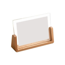 Moldura para Fotos em Madeira de Nogueira/Faia, em Formato de U, Transparente, para Mesa, Porta-Retratos de Casamento, Decoração de Escritório B