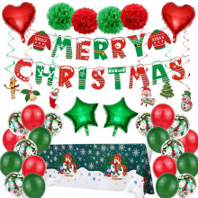 6 Set Christmas Spiral Ceiling Hanging Santa Claus Elk Bell Swirl Banner Christmas Party Home Living Room Decoration