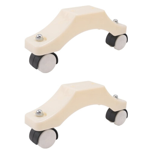 2X Support de Radiateur Électrique en U, Roulettes Réglables, Déplacement Facile, Blanc 1