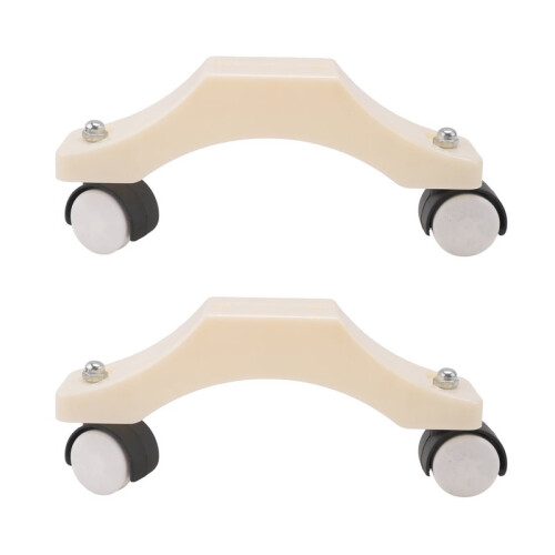 2X Support de Radiateur Électrique en U, Roulettes Réglables, Déplacement Facile, Blanc 2