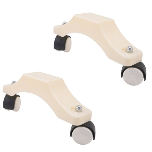 2X Support de Radiateur Électrique en U, Roulettes Réglables, Déplacement Facile, Blanc