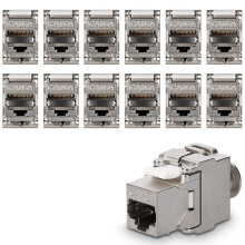 Modul Buchsen - 12 StüCk CAT6A Geschirmte Buchse RJ45 Cat 6A Ethernet Modul 10 Gbit mit Metall GehäUse