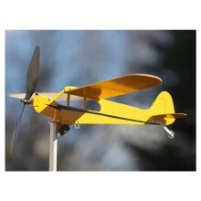 2X Thyggzjbs Piper J3 Cub Avion Girouette, 3D Unique et Magique Métal Windmill Outdoor Wind Sculpture Kinetic A