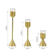 6Pcs Chinese Style Metal Candle Holders Simple Golden Wedding Decoration Bar Living Room Decor Home