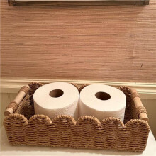 Rope Scalloped Decor Baskets for Home, Living Room, Bedroom, Toilet Basket for over Toilet Storage Shelf 4pcs