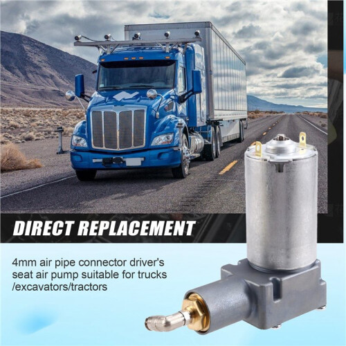 4 mm Luftrohrverbinder, LKW-Sitz-Luftpumpenkompressor mit (12 V) für LKW oder Bagger oder Traktor 1