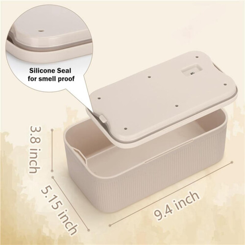 2X Lockable Storage Box, Locking Medicine Box, Cell Phone Locked Jail, Containers Bin Beige 2