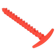 10Pcs Plastic Tent Stakes 5.7in T-Shape Spiral Ground Anchors Red