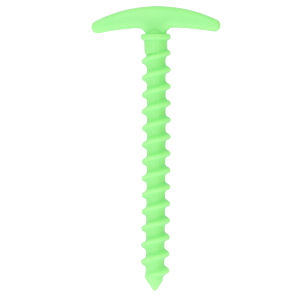 10Pcs Green Plastic Tent Stakes 5.7In T-Shape Spiral Ground Anchors 9451390936263