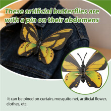 20pcs 7cm 3D Artificial Butterfly Pin Clip Double Wing for Home Christmas Wedding Decoration, Colors Randomly Send