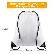 75 St Sublimation Dragsnöre Väskor Bulk Vit Tomma Dragsko Ryggsäckar Återanvändbar Gym Sport Sinch Sack Ryggsäck