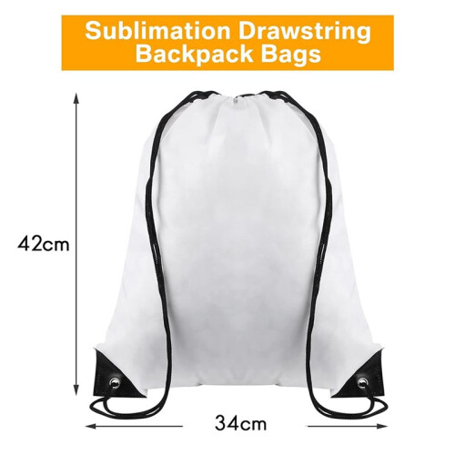 75 Pcs Sublimation Drawstring Bags Bulk White Blank Drawstring Backpacks Reusable Gym Sport Sinch Sack Backpack 2