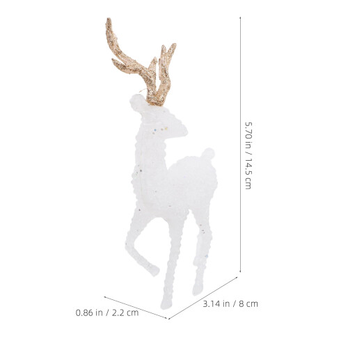 Reindeer Decor White Plastic 6 Pieces 1