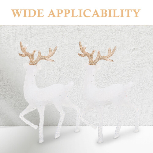 Reindeer Decor White Plastic 6 Pieces 2