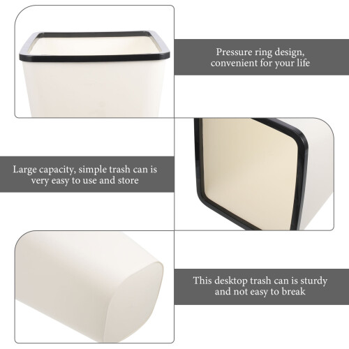Dining Room Trash Can White 1Set 12x9in 2