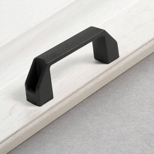 Black 90 mm 8.9 cm hole spacing plastic cabinet drawer pull handle 2