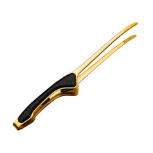 Heat Resistant Stainless Steels Tongs With-black handle gold