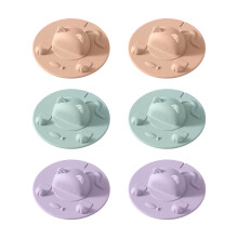 6Pcs Cats Shape Silicone Cup Lid Cover Tea Bag Holder Squeezer