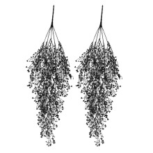 Artificial Ferns Plastic Willow Vine Hanging Plant For-Black