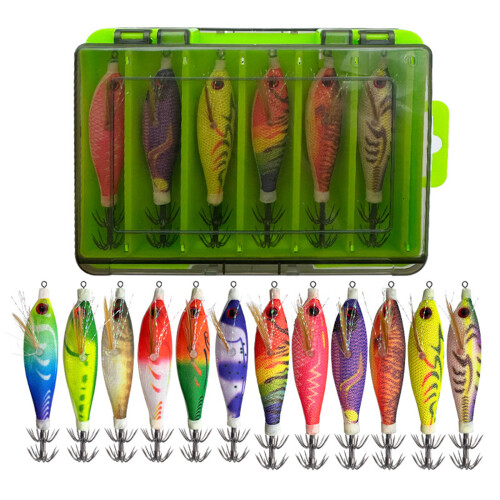 12er-Pack professionelle Tintenfischköder aus Kunststoff mit