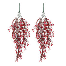 Ferns Ivies Willow Vine Hanging Decoration For Home Offices-Red