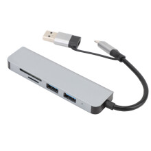 5 in 1 USB C Hub Adapter for Phone Tablet Laptop, 3 USB3.0 Ports