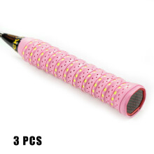 (Pink) 3 Pcs Anti-Slip Tennis Overgrip Tape