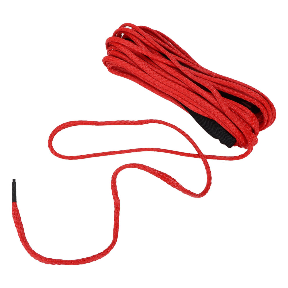 15M Synthetic Winch Rope 7700Lbs Nylon Cable Replacement For Suv Truck Atv Red 8791390937947