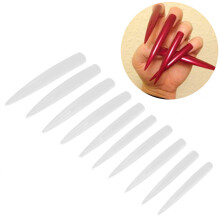 10 Stück Langspitze Künstliche Nagelspitzen Set für Nagelverlängerungen, Natürliche Farbe