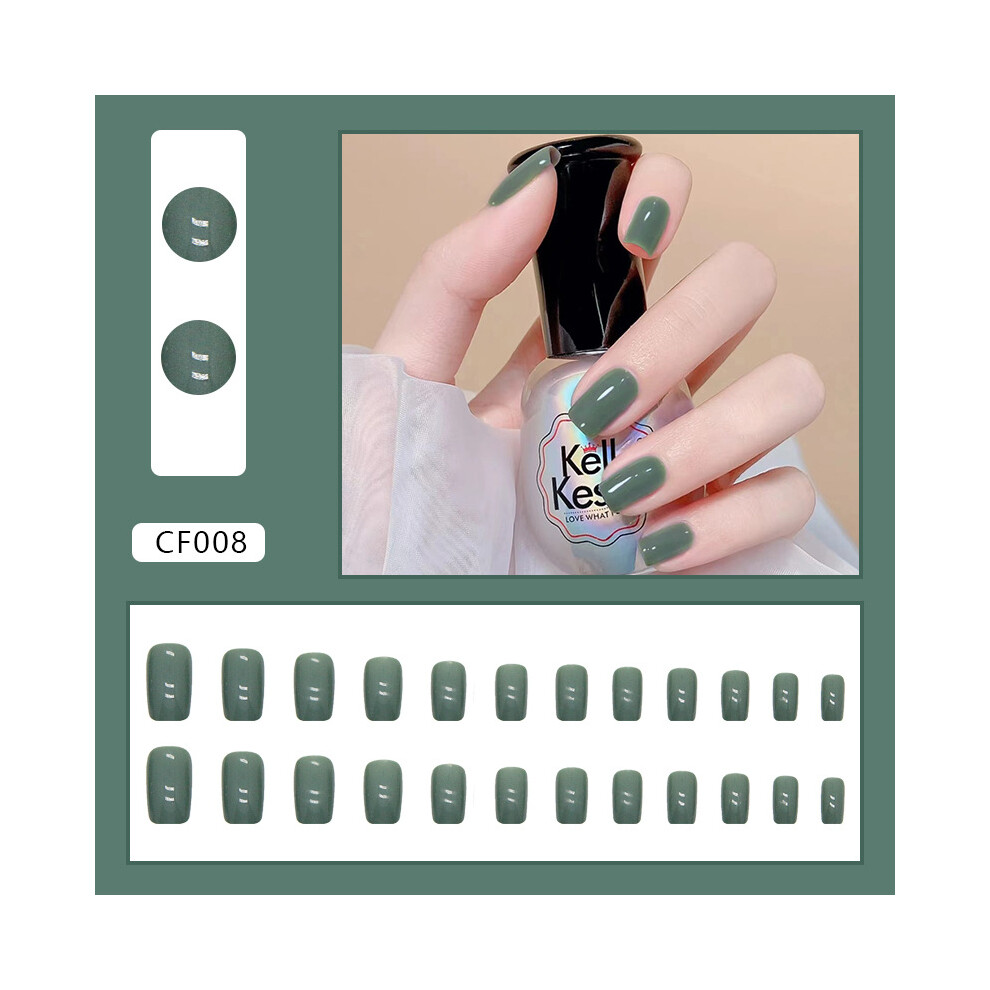 Roc-Electron (Standard) Green Reusable Fake Nails For Daily & Parties