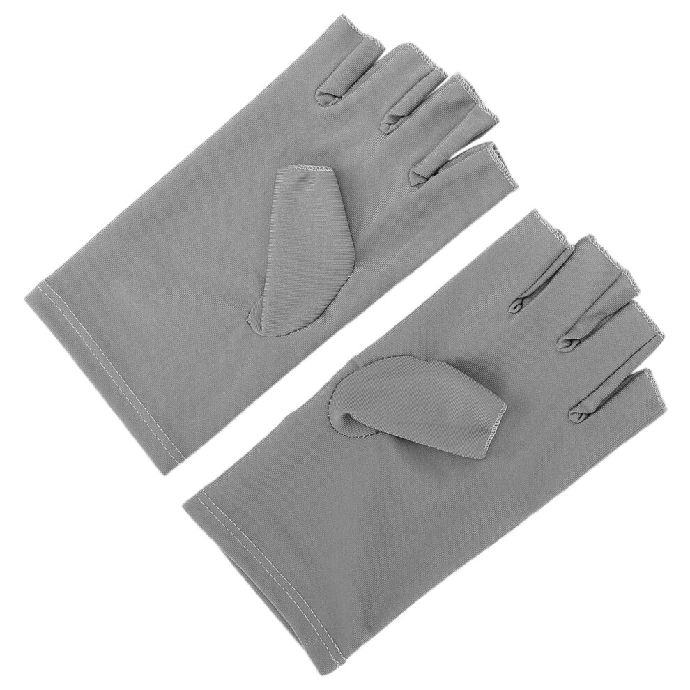 Fiber Cotton Nail Art Gloves, Half Finger Manicure Gloves, 18x8.5cm