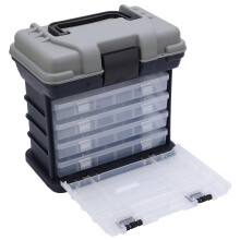 4 Layer Fishing Tackle Box Grey PP ABS