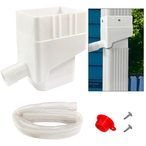 Rainwater Collection Downspout Diverter Rainwater Collection System Yard Gutter Drain Black 2