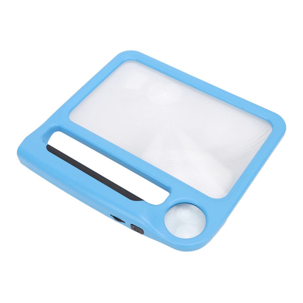 Blue 5X 10X Handheld Magnifier With 48 Led Lights, Dimmable,