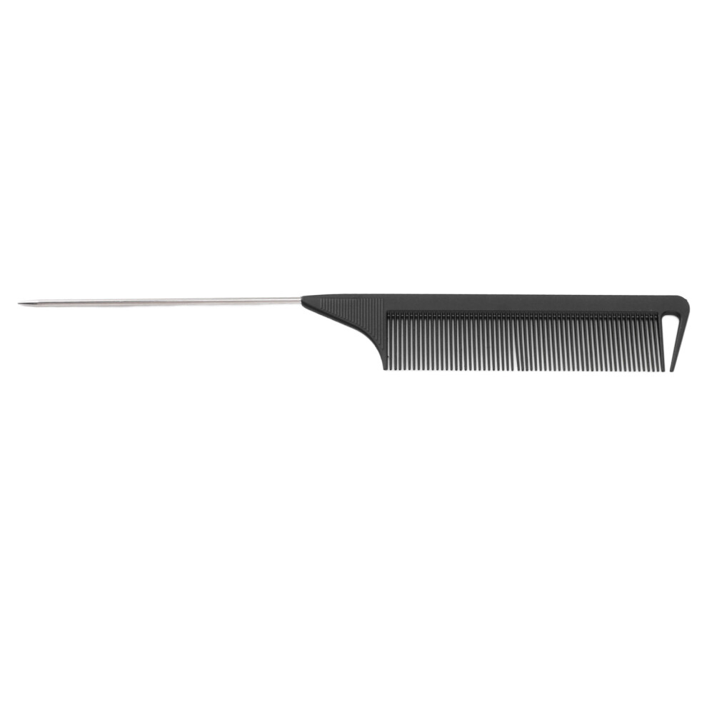 10pcs Steel & Plastic Rat Tail Comb Set, Fine Tooth, Long Pins