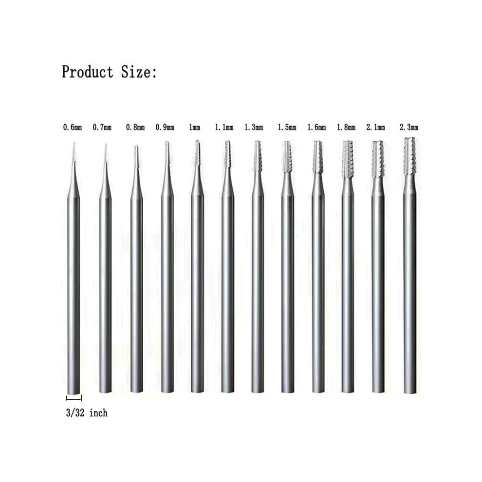 24Pcs Jewerly Burr Sets -3/32Inch Shank Cone Tapered -Cut Shape Lapidary Burr Jewelry Engraving Bits Carving Tools 6034093429213
