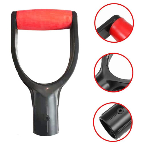 4X Plastic Spade Handle Shovel D Grip Handle, 32mm Inner Diameter Spade Snow Shovel Handle, (Red) 1