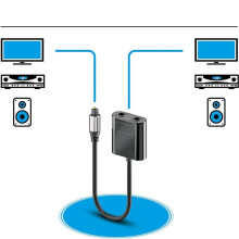 2X Optical Fiber Cable Splitter 2-in-1 Connectors TV Digital Optical Fiber Audio Splitter Cable Adapter