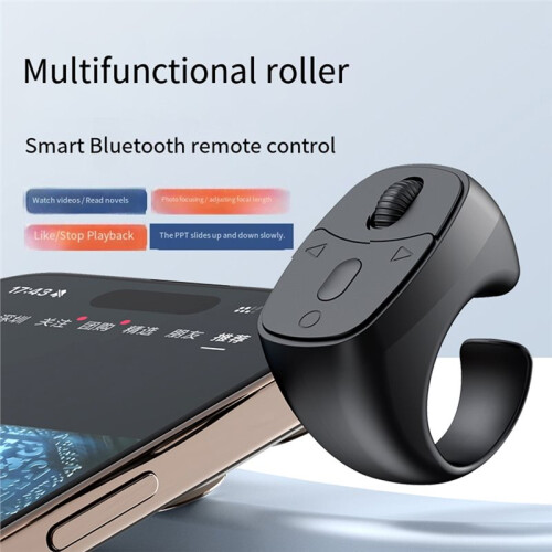 BT 5.3 Remote Control Mouse Video Flipping and Browsing Finger Ring Mouse Fingertip Remote Control Page Turner