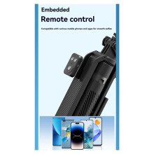 Perche à Selfie Rotative à 360 de 1,8 M avec Trépied à Quatre Pieds, Télécommande et Extension pour Smartphone (Rose)