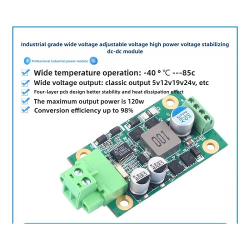 - Industrial Grade Wide Voltage Step- and Step-Down High Power Regulator Module 9-36V to 5V10A Output 2