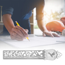 Metal Ruler Hollow Birdcage Painting Stencils for Art & Craft 30cm Durable