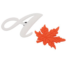 2Pcs Silicone Beach Bag Charms Alphabet Letter A + Maple Leaf Accessories