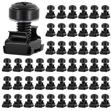 100Pc M6x16mm Computer Rack Mount Cage Screws and Nuts & Washers for Rack Mount Server Cabinet,Rack Mount Screw Cage Nut