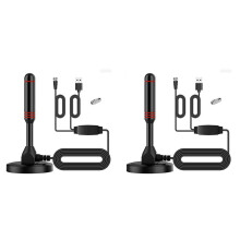 2X Drinnen HD TV Antenne, Drinnen Digital TV Antenne 120 Meilen mit Signal Verstärker Unterstützung 4K / 1080P / UHF / VHF / Freie Ansicht HDTV