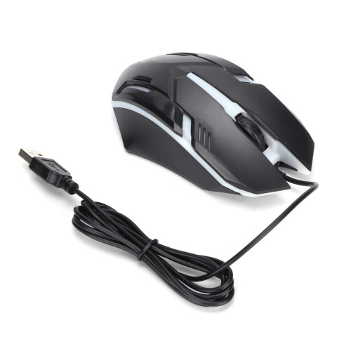 Wired Optical Mouse D280 – 1000DPI, USB, Large Black Office & Gaming 1