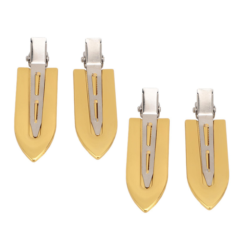 4PCS Alloy Crease-Free Flat Hair Clips for Bangs & Waves, Elegant